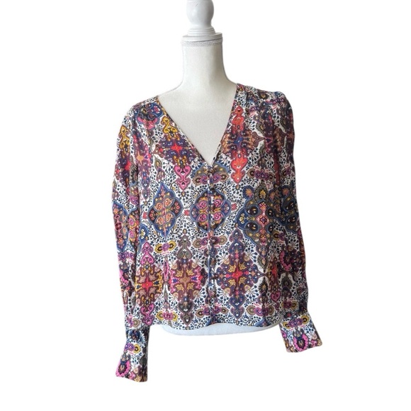 Veronica Beard Colorful Paisley Blouse - Picture 3 of 15